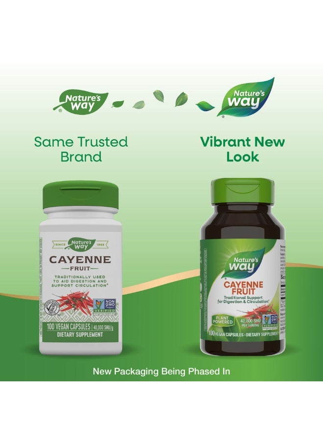 Cayenne Fruit 100 Vegan Capsules Packaging May Vary