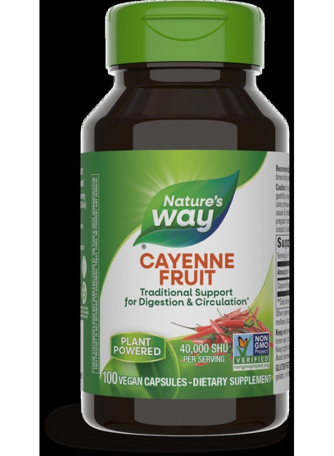 Cayenne Fruit 100 Vegan Capsules Packaging May Vary