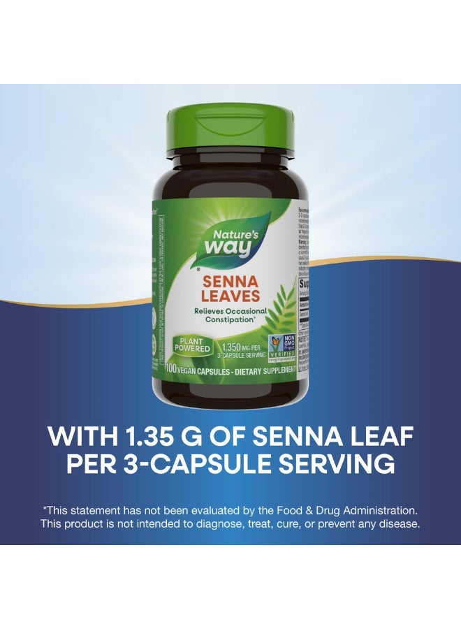 Senna Leaves 1350mg - 100 Vegan Capsules Packaging May Vary