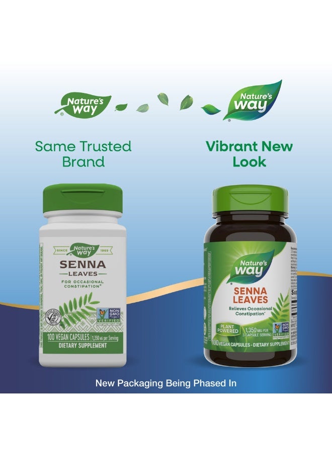 Senna Leaves 1350mg - 100 Vegan Capsules Packaging May Vary