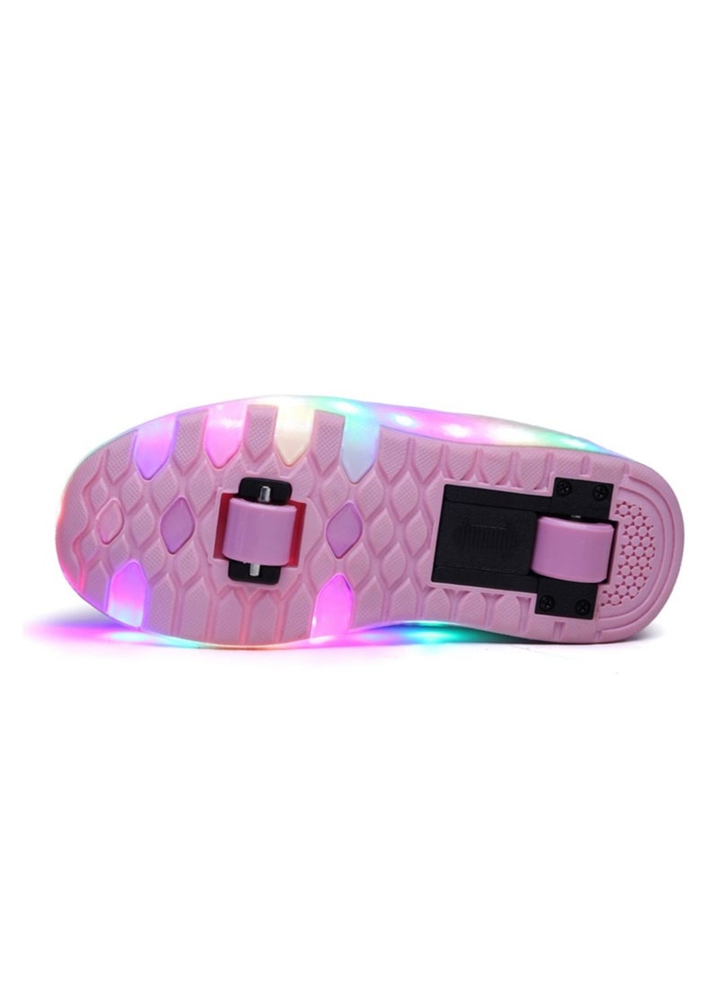 Kids Roller Skates Shoes USB Chargeable LED Light Up Shoes Wheels Roller Shoes Girls Sneakers Boys Best Gifts