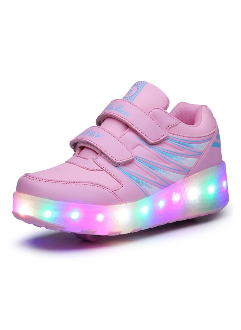 Kids Roller Skates Shoes USB Chargeable LED Light Up Shoes Wheels Roller Shoes Girls Sneakers Boys Best Gifts