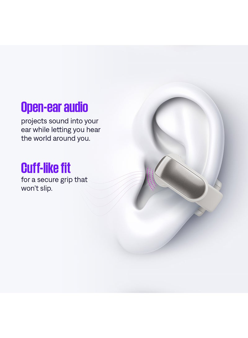 Ultra Open Earbuds with OpenAudio Technology, Open Ear Wireless Earbuds, Up to 48 Hours of Battery Life White Smoke