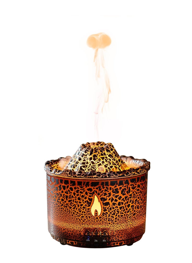Simulated Volcano Aromatherapy Machine Flame Humidifier Air Diffuser Timer and Waterless Auto-Off For Home Office Yoga Gym