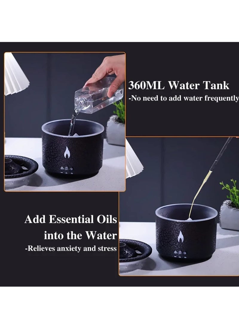 Simulated Volcano Aromatherapy Machine Flame Humidifier Air Diffuser Timer and Waterless Auto-Off For Home Office Yoga Gym