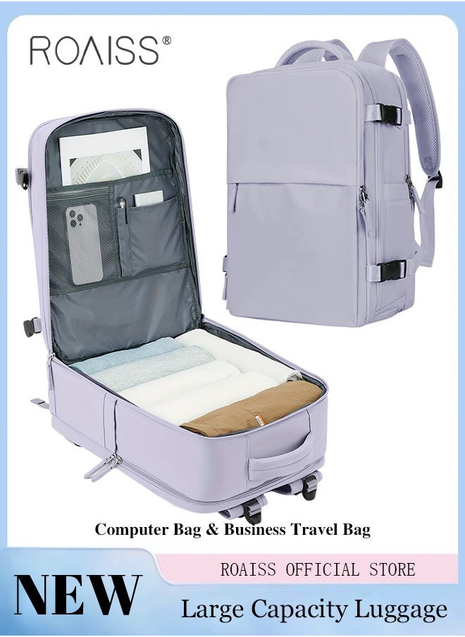 Travel Backpack for Men Women Carry On Backpack with USB Charging Port Shoe Compartment Flight Approved College School Bag Casual Knapsack for Weekender Business Hiking