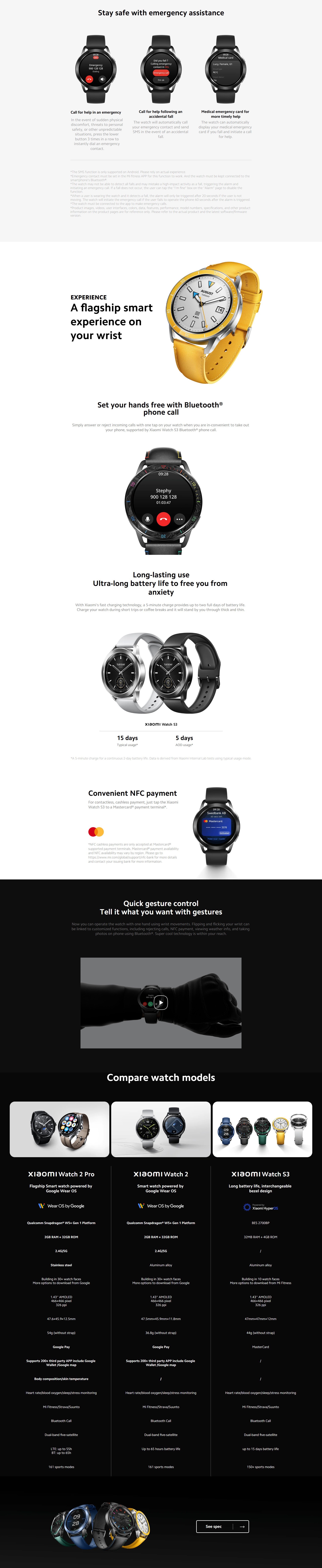 Watch S3 (BHR7874GL) – Black, 1.43