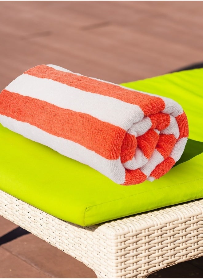 2-Pieces Oversized Beach Towels Extra Large 100% Cotton Summer Pool Cabana Stripe Highly Absorbent And Soft Towel