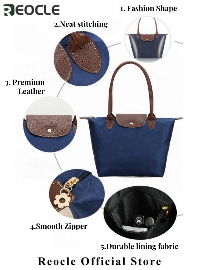 Women's Shoulder Tote Bag Nylon Top-Handle Purse Foldable Weekend Hobo Handbag Top Handle Ladies Shoulder Bags
