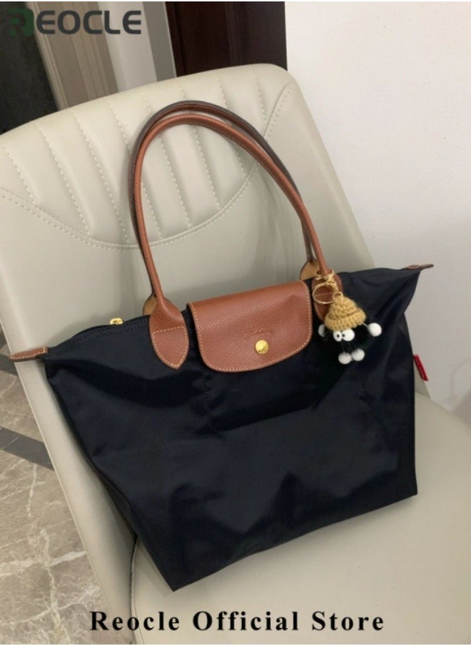 Women's Shoulder Tote Bag Nylon Top-Handle Purse Foldable Weekend Hobo Handbag Top Handle Ladies Shoulder Bags