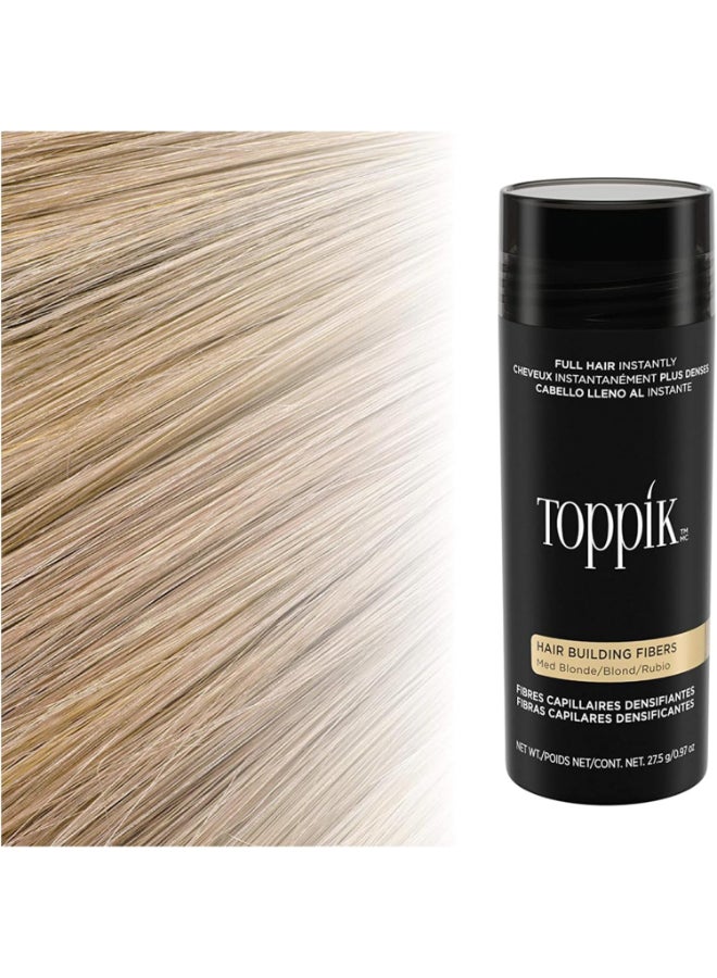 Hair Building Fibers Instant Hair Concealer for Thinning Hair, Hair Fiber for Men & Women, Texture Powder with Natural Keratin, Long-Lasting Hair Color - Medium Blonde 27.5grams