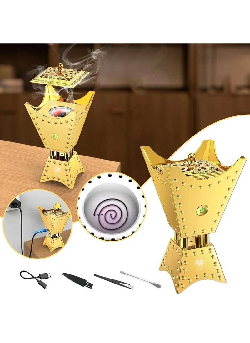 Bakhoor Arabic Electric Metal Incense Oud Burner with Full Quran Muslim Speaker Remote and App Control