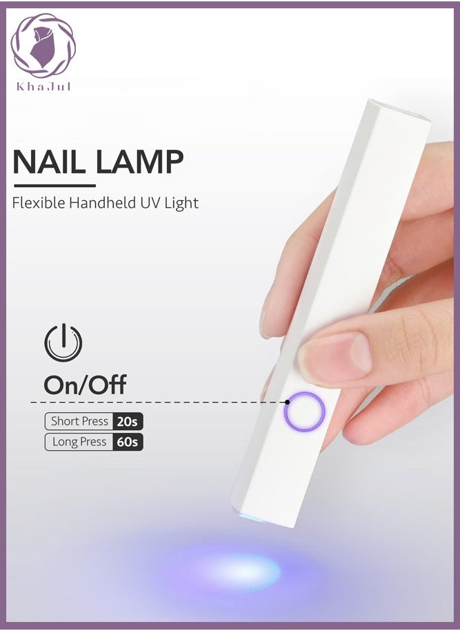Wireless Handheld UV Light for Gel Nails, Mini Nail Dryer, Portable Gel Polish Curing Lamp, Perfect Gift for Girls