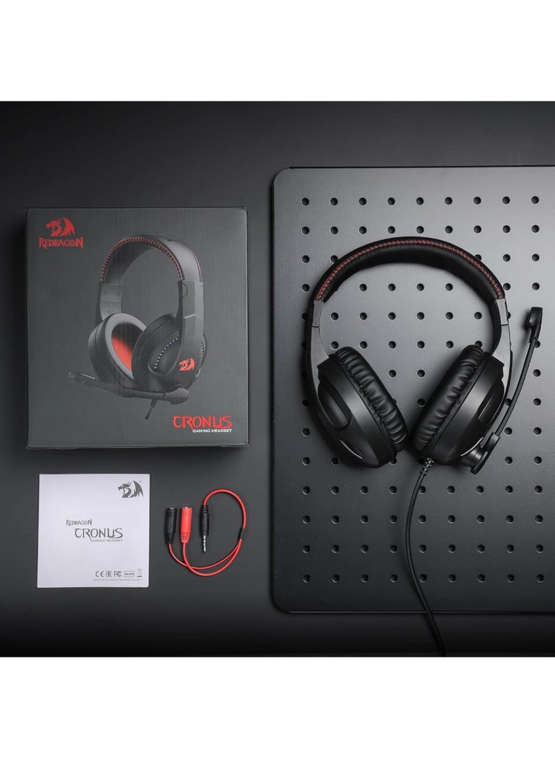 H211 RGB Wired Gaming Headset, 7.1 Surround Sound, Memory Foam Ear Pads, Lightweight Over-Ear Headset with mic, Multi-Platforms Headphones, Works with PC, Xbox Series, NS