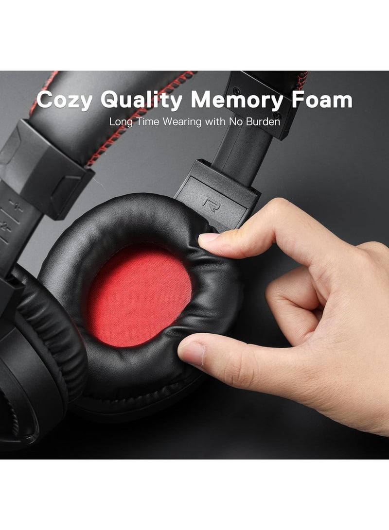 H211 RGB Wired Gaming Headset, 7.1 Surround Sound, Memory Foam Ear Pads, Lightweight Over-Ear Headset with mic, Multi-Platforms Headphones, Works with PC, Xbox Series, NS