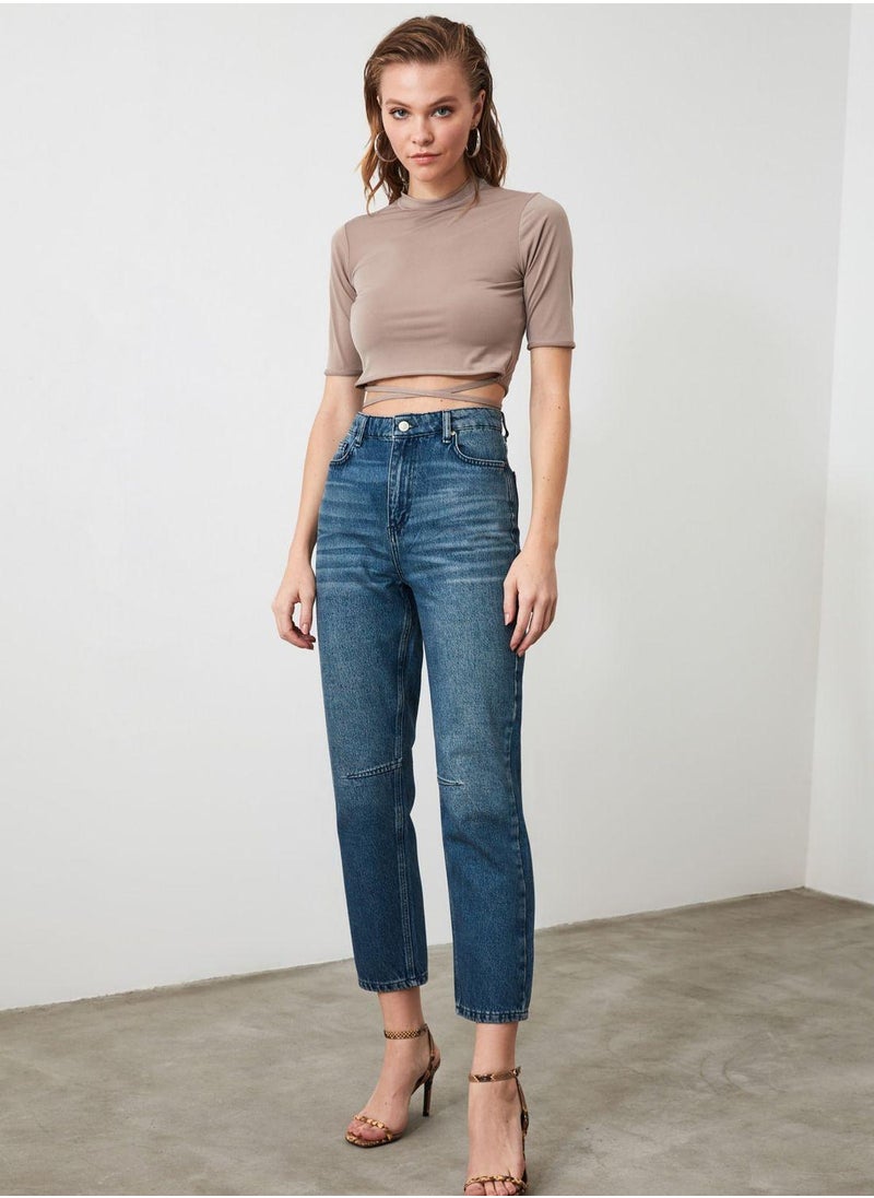 High Waist Straight Jeans