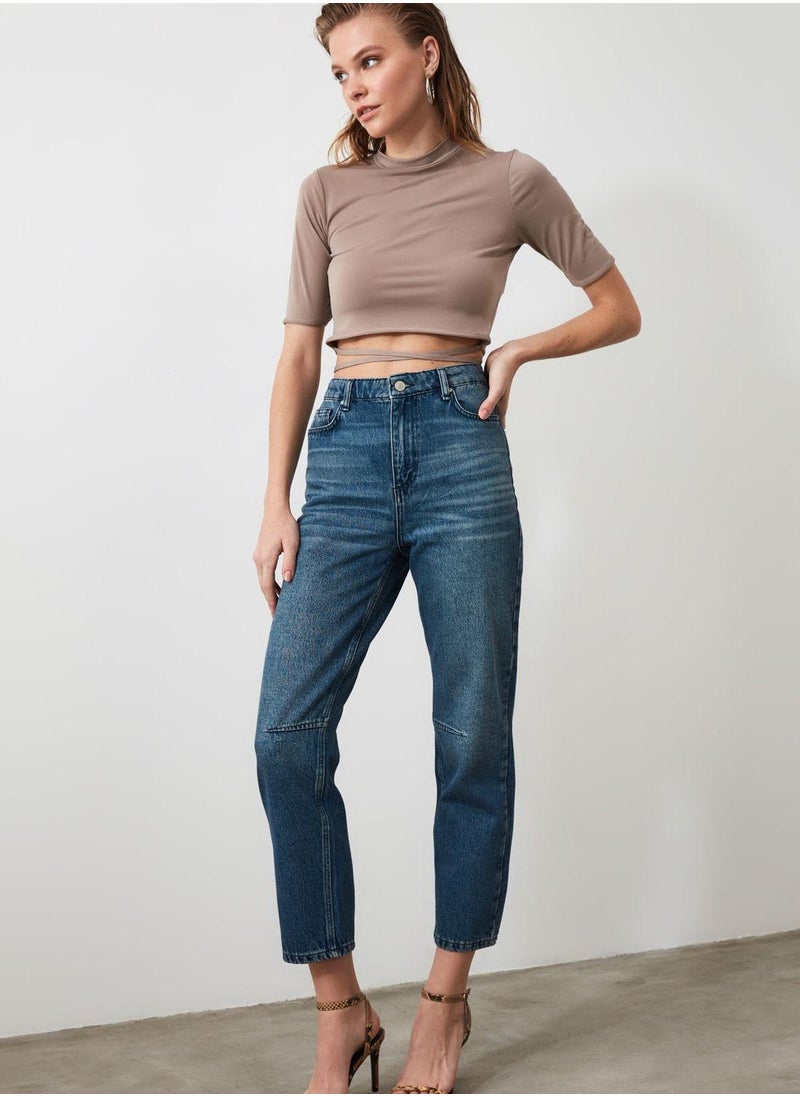 High Waist Straight Jeans