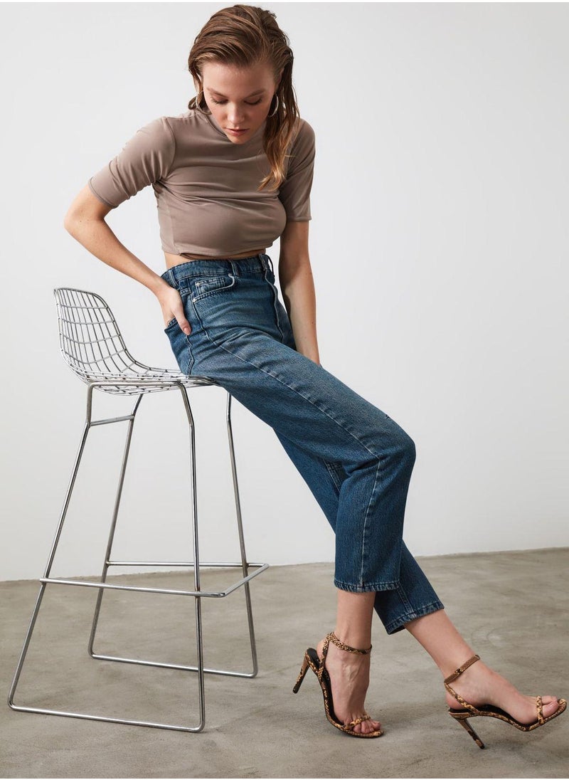 High Waist Straight Jeans