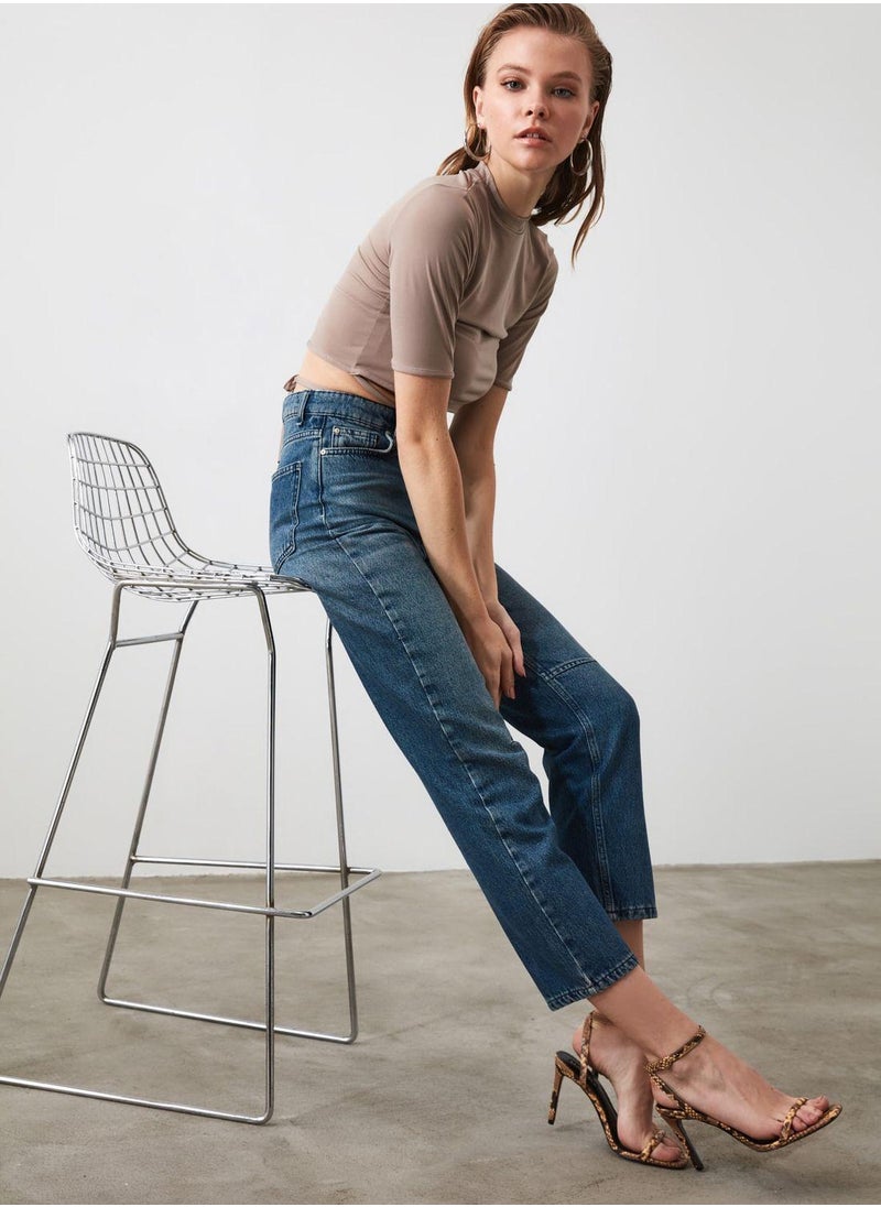 High Waist Straight Jeans
