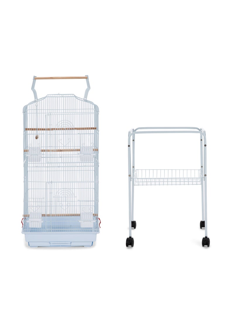 Egardenkart® Open Play Top Bird cage with Rolling Stand for Cockatiel Sun Conure Parakeet (Black)