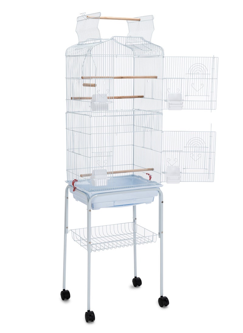 Egardenkart® Open Play Top Bird cage with Rolling Stand for Cockatiel Sun Conure Parakeet (Black)
