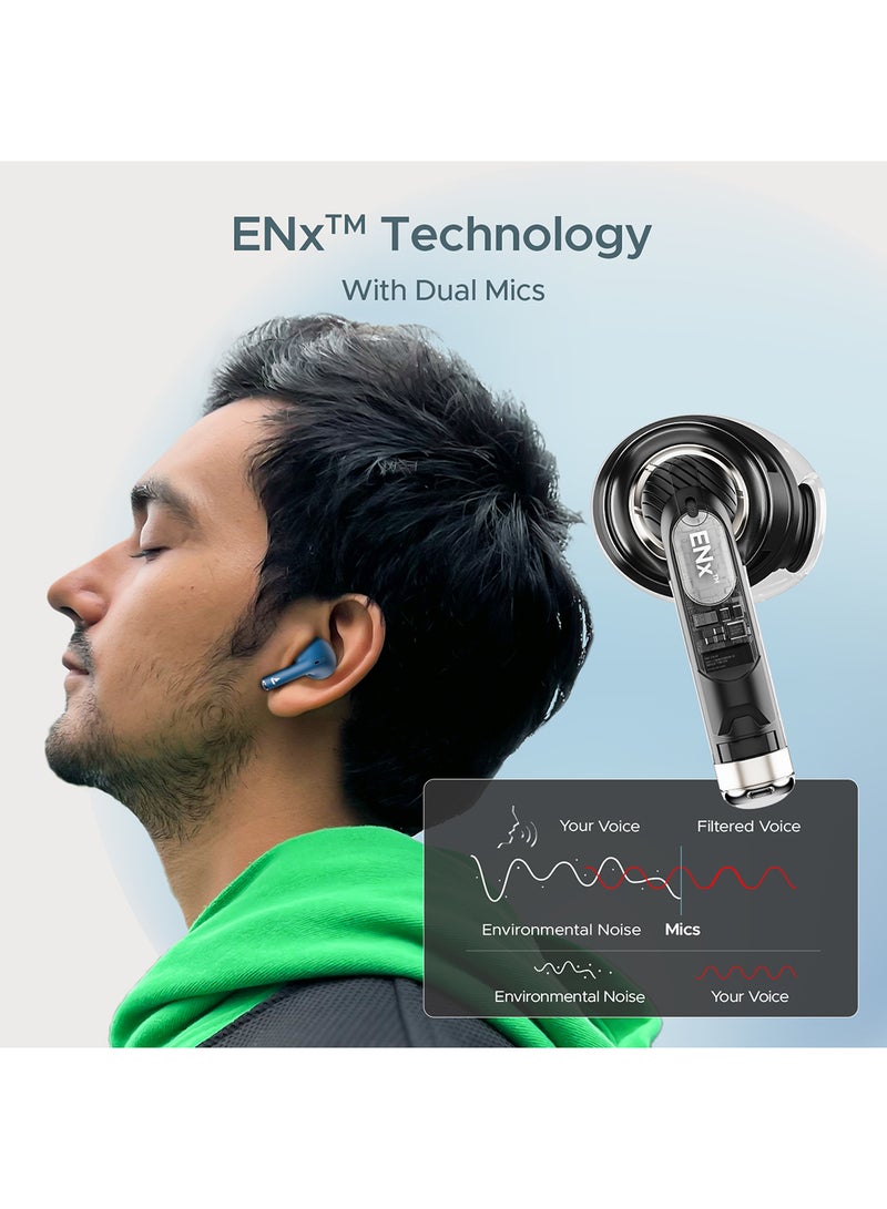 Airdopes Alpha With 35 HRS Playback, 13mm Drivers, Dual Mics ENx & Beast Mode Dark Cyan