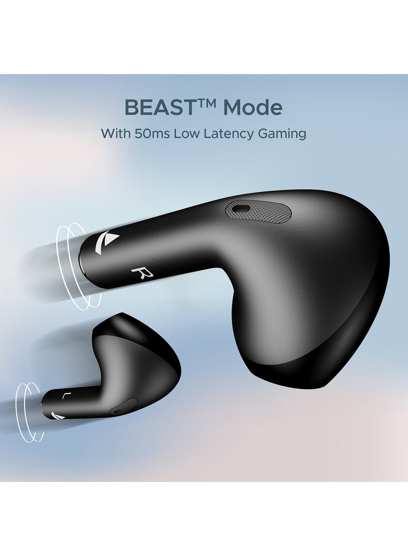 Airdopes Alpha With 35 HRS Playback, 13mm Drivers, Dual Mics ENx & Beast Mode Jet Black