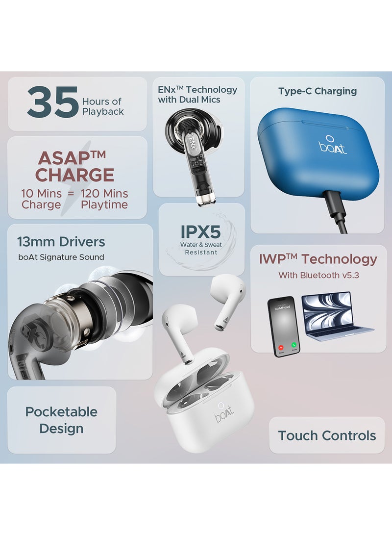 Airdopes Alpha With 35 HRS Playback, 13mm Drivers, Dual Mics ENx & Beast Mode Jet Black