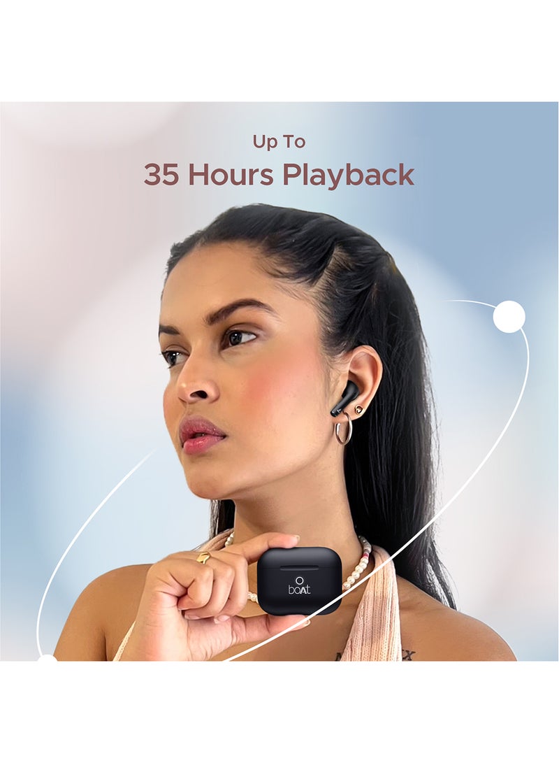 Airdopes Alpha With 35 HRS Playback, 13mm Drivers, Dual Mics ENx & Beast Mode Jet Black