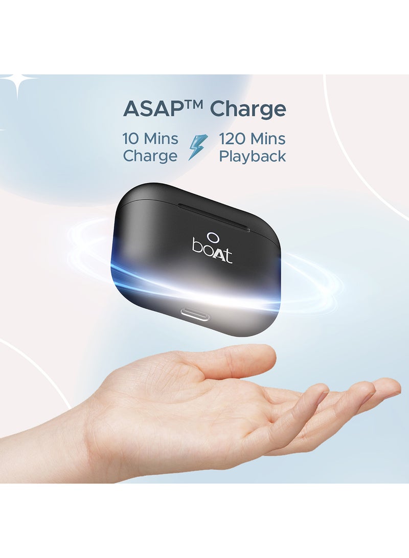 Airdopes Alpha With 35 HRS Playback, 13mm Drivers, Dual Mics ENx & Beast Mode Jet Black