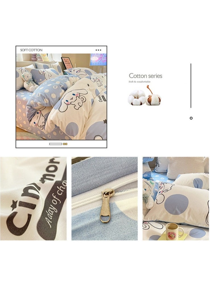 4-Piece Cinnamoroll Cotton Comfortable Set Bed Sheet Set Children'S Day Gift Birthday Gift 200X230cm