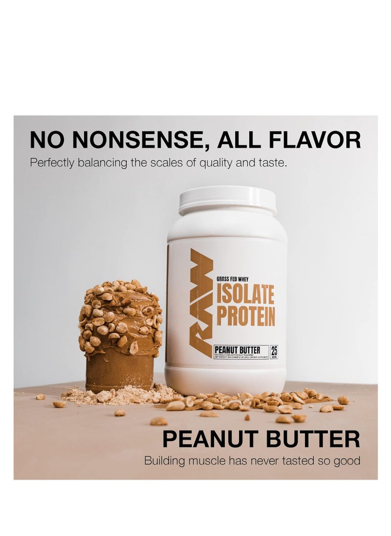 RAW Grass Fed Whey, Isolate Protein - Peanut Butter, 857Gr, 1.89 LB