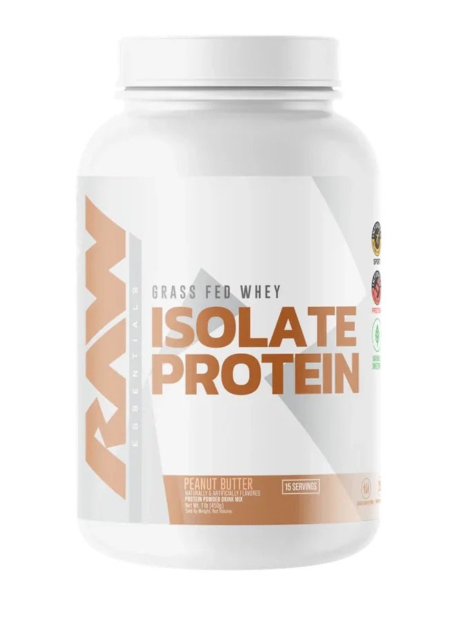 RAW Grass Fed Whey, Isolate Protein - Peanut Butter, 857Gr, 1.89 LB