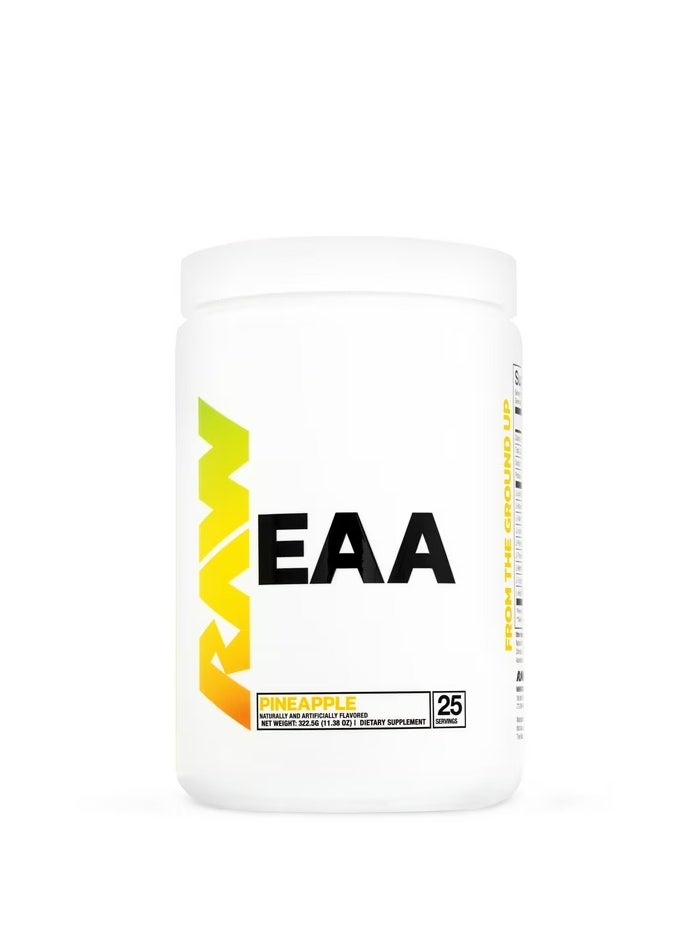 RAW EAA Powder - Ultimate Hydration, Endurance & Muscle Recovery Formula, by Chris Bumstead, Pineapple Flavor, 25 Servings, 11.38 OZ