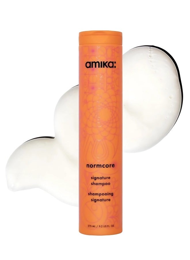 AMIKA Normcore Signature Shampoo 275ml – Daily Clarifying & Moisturizing Shampoo for All Hair Types, Gently Cleanses, Hydrates & Restores Balance for Soft, Healthy, Shiny Hair with Signature Subtle Fragrance