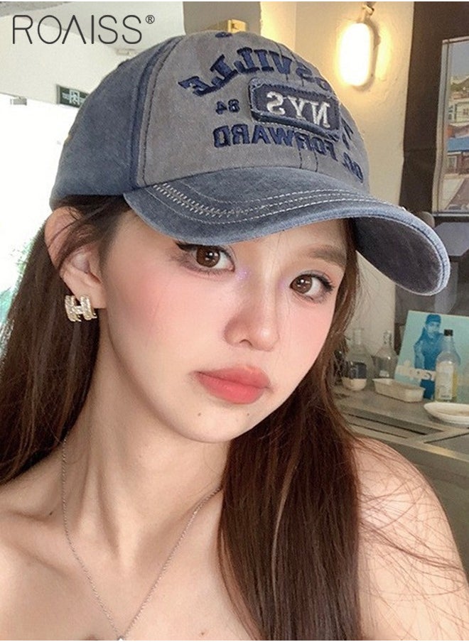 2 Pcs Embroidered Baseball Cap for Men Women, Adjustable Cotton Sun Hat Black and Navy Blue One Size