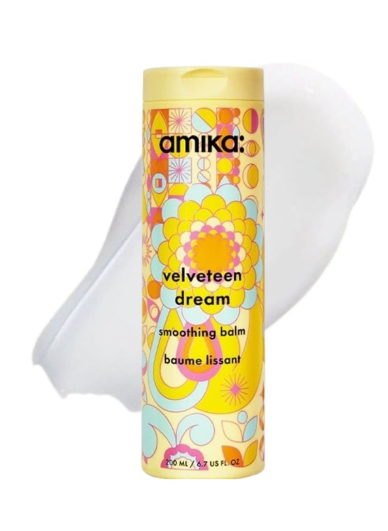 AMIKA Velveteen Dream Smoothing Balm 200ml – Anti-Frizz, Heat-Activated Hair Styling Balm for Long-Lasting Smoothness, Shine, and Humidity Protection – Lightweight Formula for Silky, Frizz-Free Hair