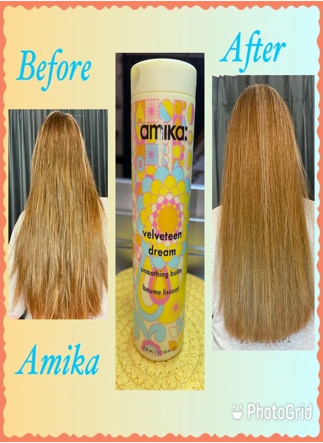 AMIKA Velveteen Dream Smoothing Balm 200ml – Anti-Frizz, Heat-Activated Hair Styling Balm for Long-Lasting Smoothness, Shine, and Humidity Protection – Lightweight Formula for Silky, Frizz-Free Hair