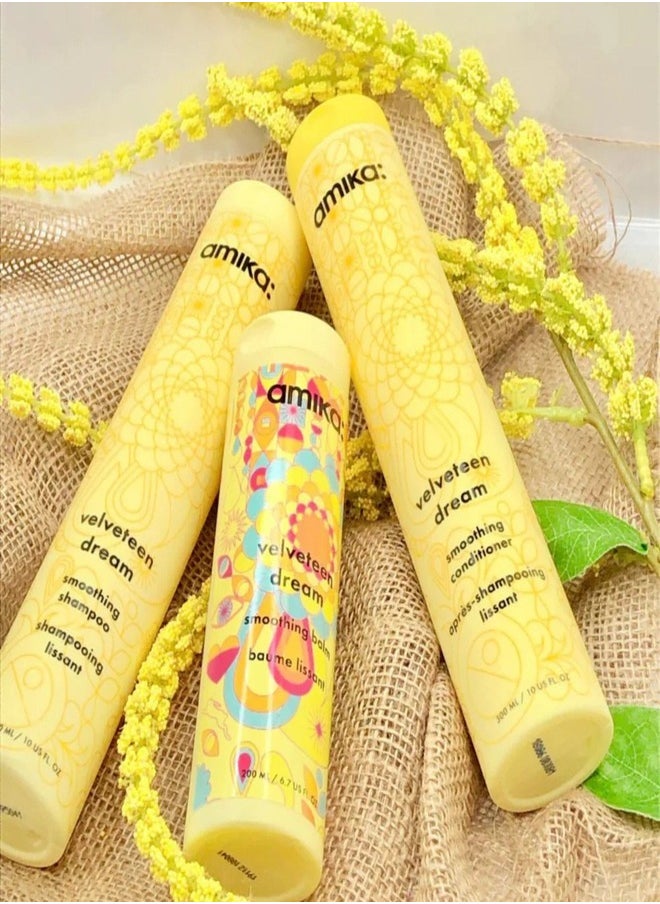 AMIKA Velveteen Dream Smoothing Balm 200ml – Anti-Frizz, Heat-Activated Hair Styling Balm for Long-Lasting Smoothness, Shine, and Humidity Protection – Lightweight Formula for Silky, Frizz-Free Hair