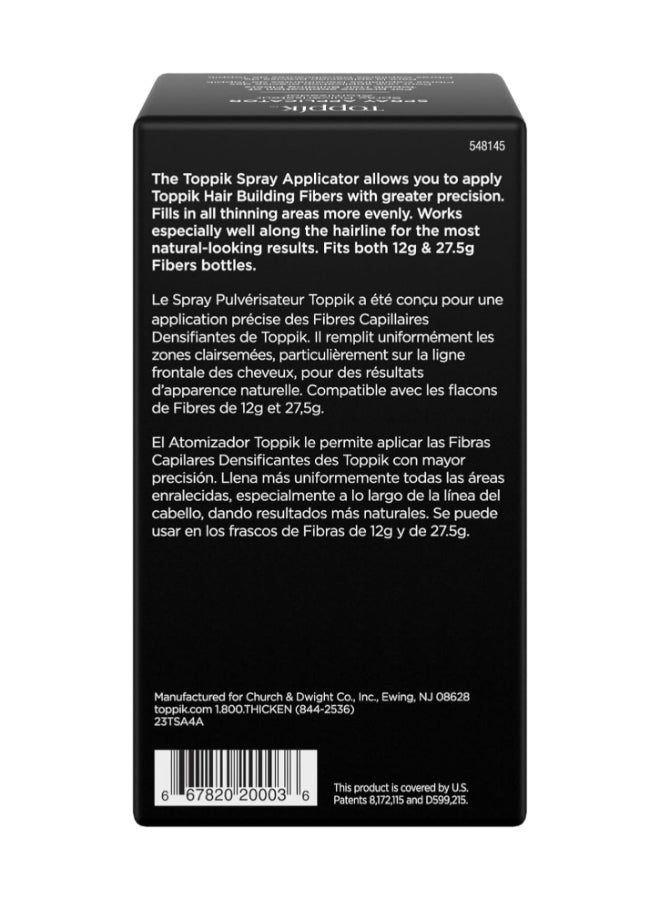 Spray Applicator Precision Nozzle for Hair Fiber Application, Easy Root & Hairline Coverage for Thinning Hair, Works with Toppik Hair Fibers - Black