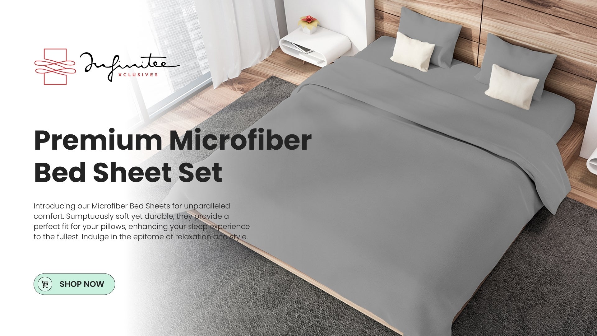 Premium Grey Queen Sheets Set - 1800 TC Series 4 Piece Bed Sheets - Soft Brushed Microfiber Fabric - 16 Inches Deep Pockets Sheets Wrinkle Free & Fade Resistant by Infinitee Xclusives