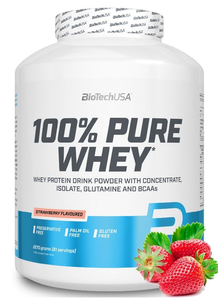 BioTechUSA 100% Pure Whey Protein – Strawberry | Premium Whey Blend for Muscle Support