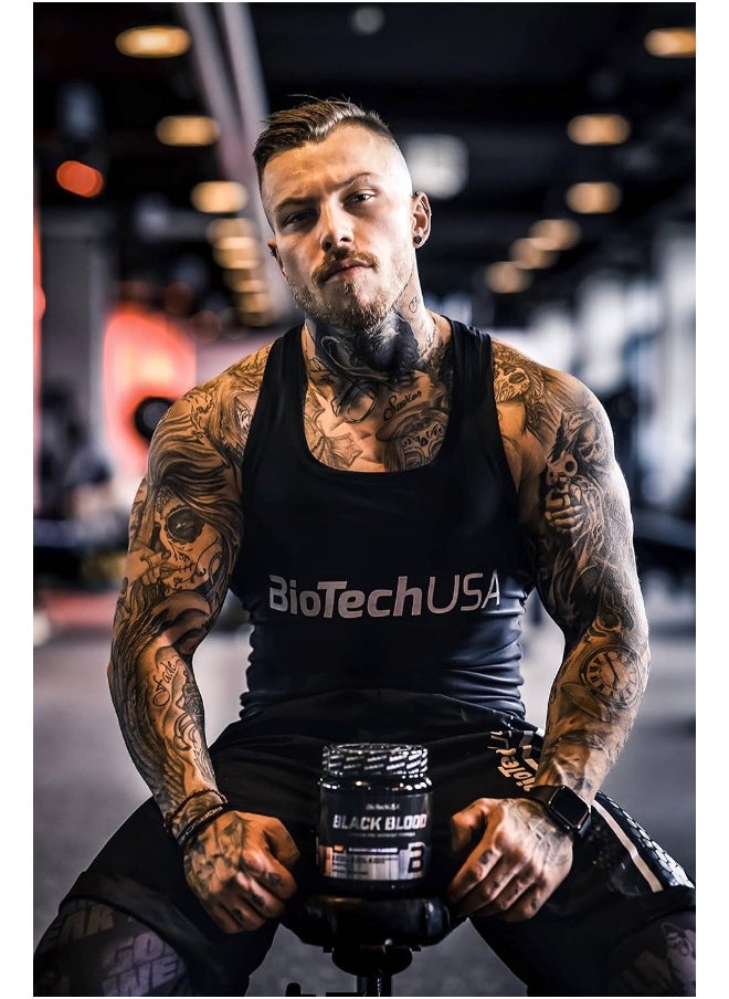BioTechUSA Black Blood NOX+ | Pre-Workout Formula | with Caffeine, Creatine, Tyrosine | Sugar-Free | 340 g | Blueberry-Lime