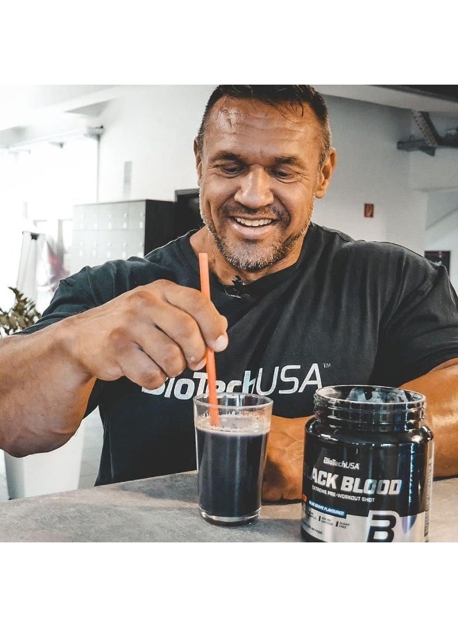 BioTechUSA Black Blood NOX+ | Pre-Workout Formula | with Caffeine, Creatine, Tyrosine | Sugar-Free | 340 g | Blueberry-Lime
