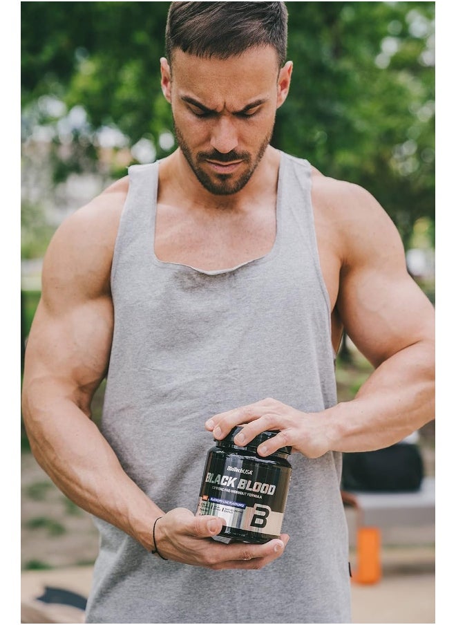 BioTechUSA Black Blood NOX+ | Pre-Workout Formula | with Caffeine, Creatine, Tyrosine | Sugar-Free | 340 g | Blueberry-Lime