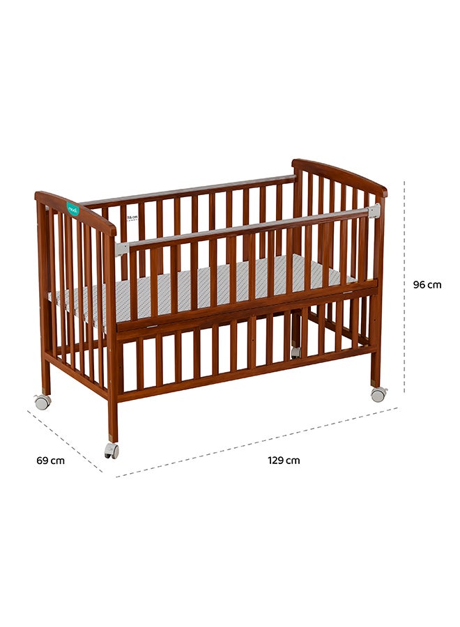 Wooden Portable Crib 129x69x96 Cm 0 To 4 Years