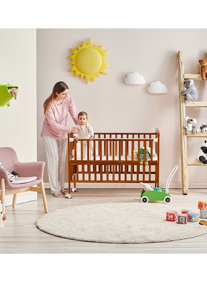 Wooden Portable Crib 129x69x96 Cm 0 To 4 Years