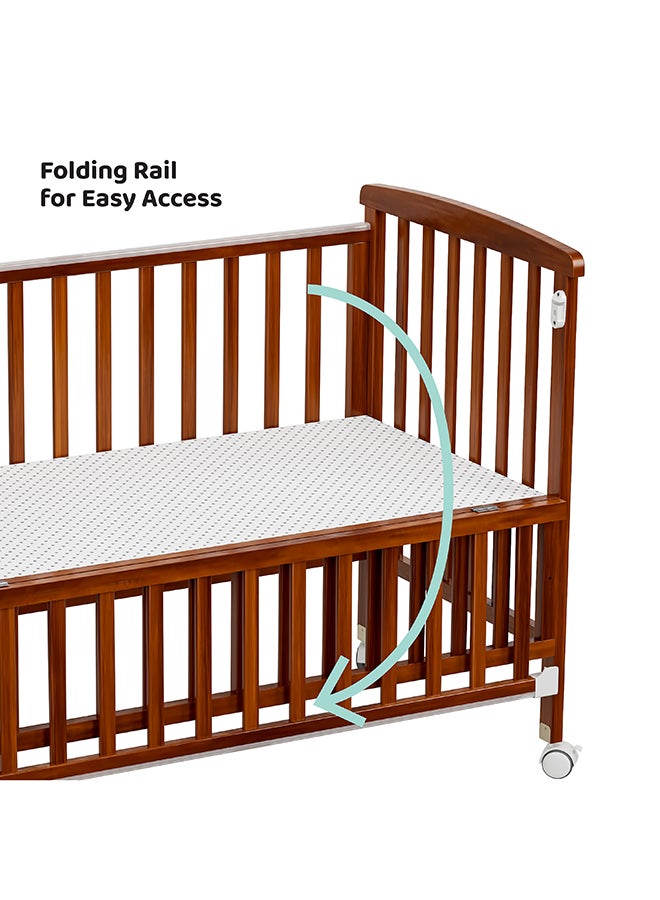 Wooden Portable Crib 129x69x96 Cm 0 To 4 Years