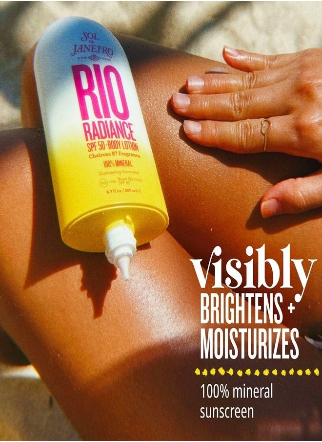 SOL DE JANEIRO Rio Radiance SPF 50 Duo - Ultimate Sun Protection and Glow-Boosting Skincare Set with Hydrating, Lightweight Formulas and Tropical Fragrance