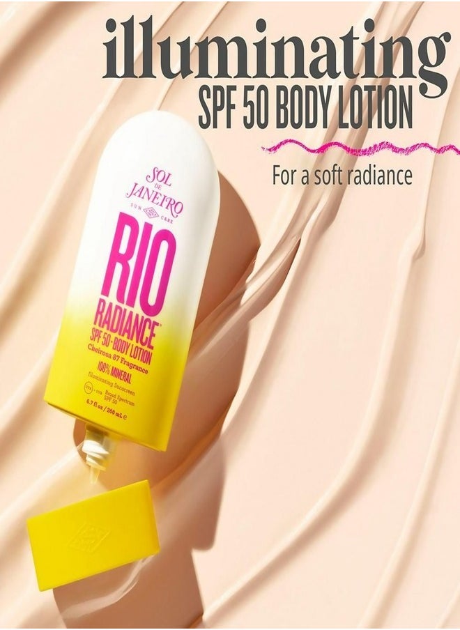 SOL DE JANEIRO Rio Radiance SPF 50 Duo - Ultimate Sun Protection and Glow-Boosting Skincare Set with Hydrating, Lightweight Formulas and Tropical Fragrance